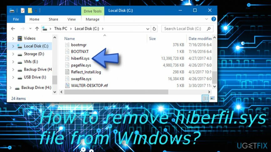 Hapus file hiberfil.sys dari OS Windows