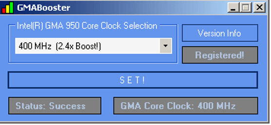 GMA Booster - Logiciel d'overclocking