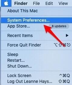 تفضيلات نظام Mac