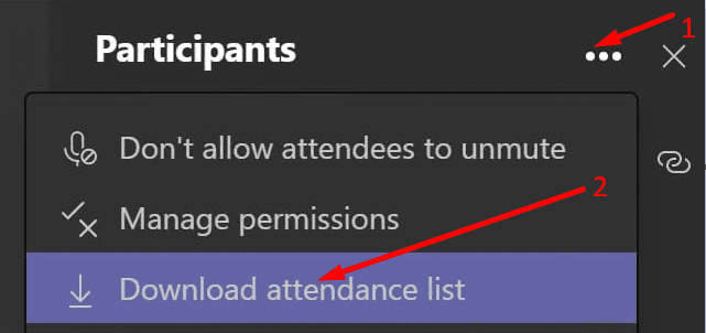 microsoft teams Atsisiųskite dalyvių sąrašą
