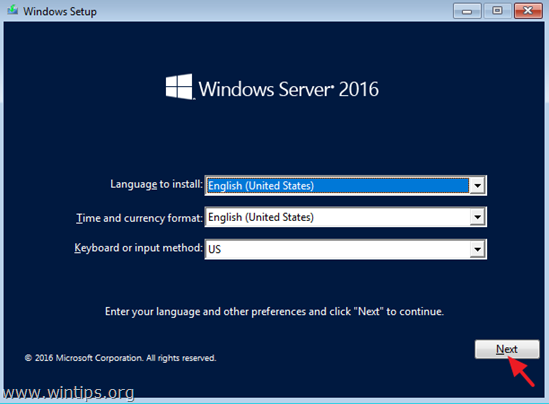 Sådan installeres Windows Server 2016 trin for trin.