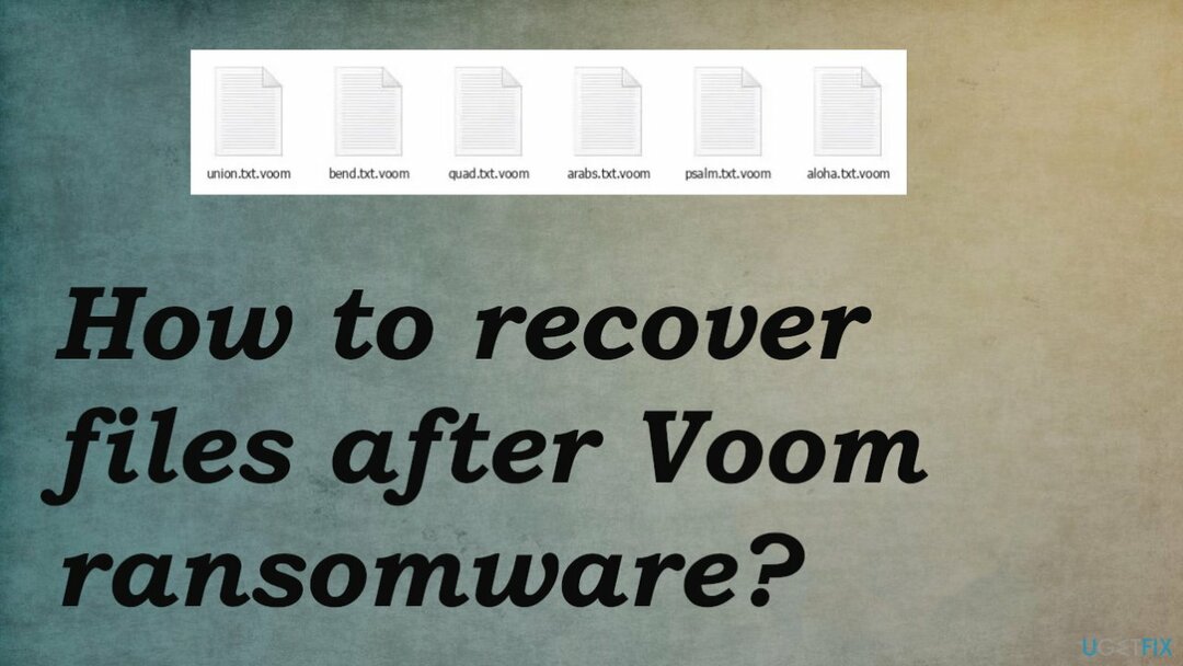 Voom fidye yazılımı saldırısından sonra dosyaları kurtarın