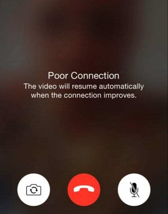 Halva ühenduse hoiatus iOS iPhone