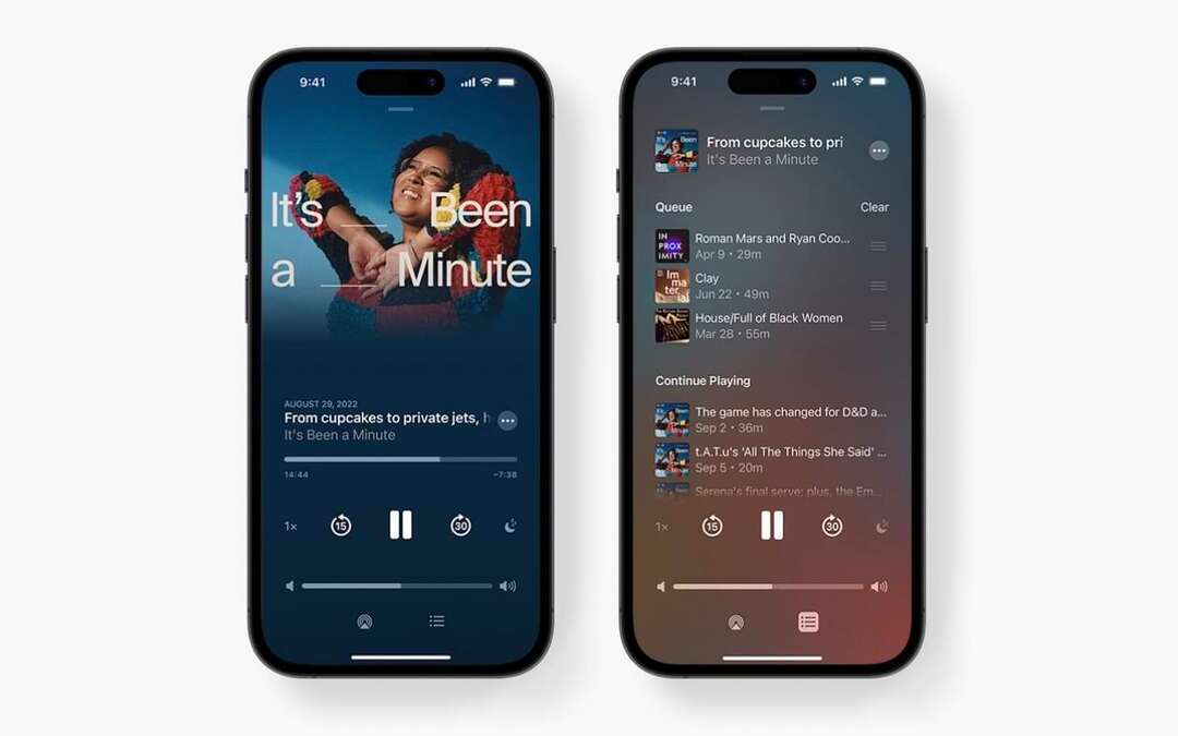 Køfunksjoner i Apple Podcasts iOS 17