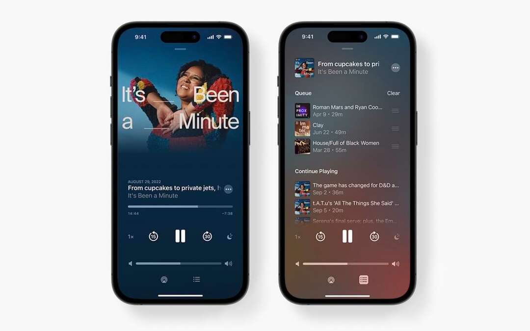 Apple Podcast iOS 17의 대기열 기능