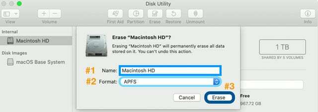 vymazat spouštěcí jednotku Macu v macOS Catalina+