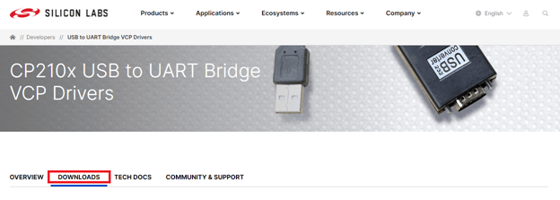 تنزيل USB إلى برامج تشغيل UART Bridge VCP - تنزيل