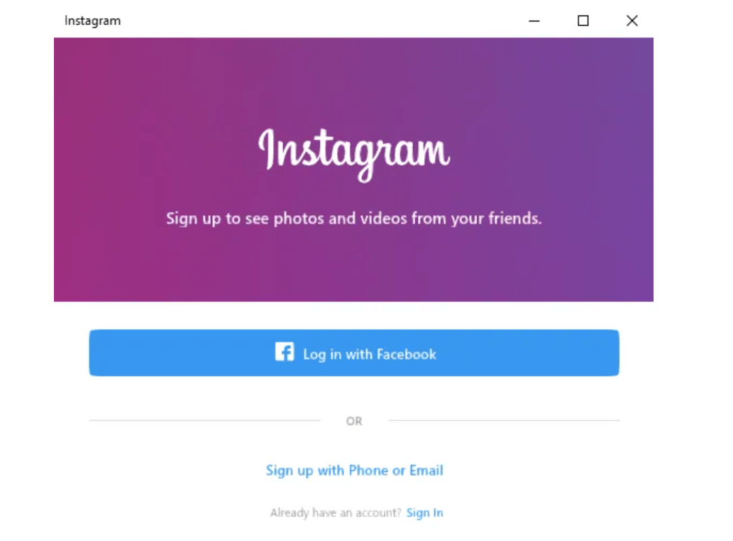 Application Windows Instagram - Alternative à Gramblr
