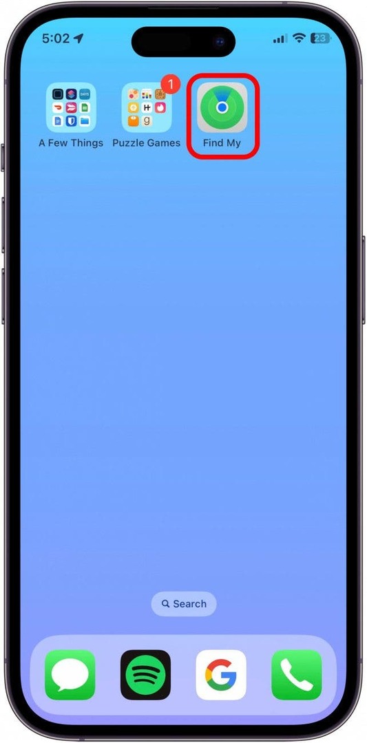 Savā iPhone tālrunī atveriet lietotni Find My.