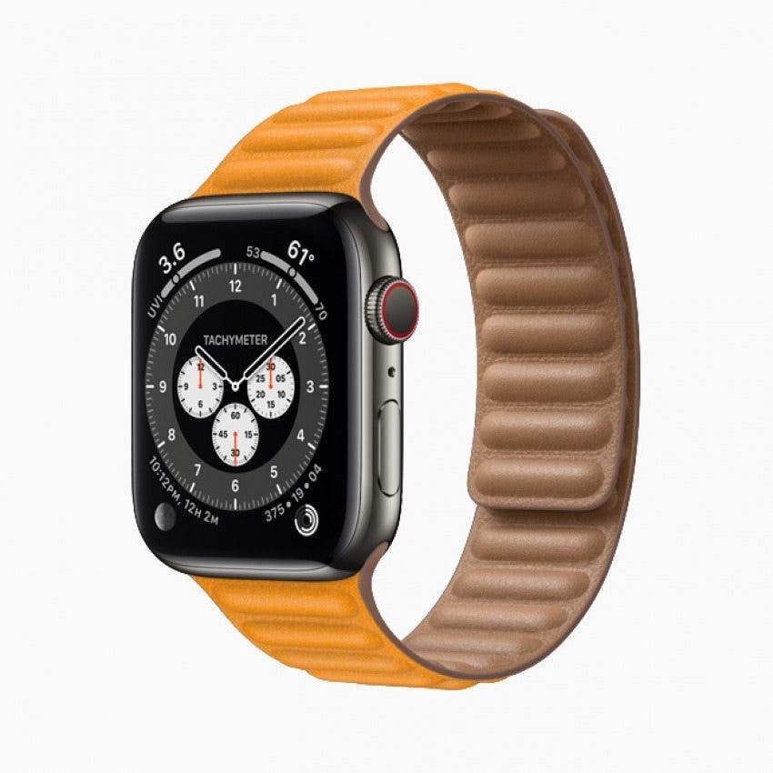 Apple Watch 가죽 밴드 마그네틱 - 사진 출처: Apple.com