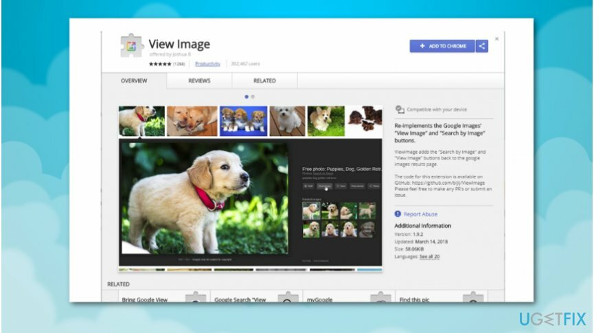 Chrome용 View Image 확장 프로그램 다운로드