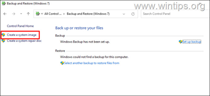 Come creare un backup completo dell'immagine del sistema su Windows 1110 