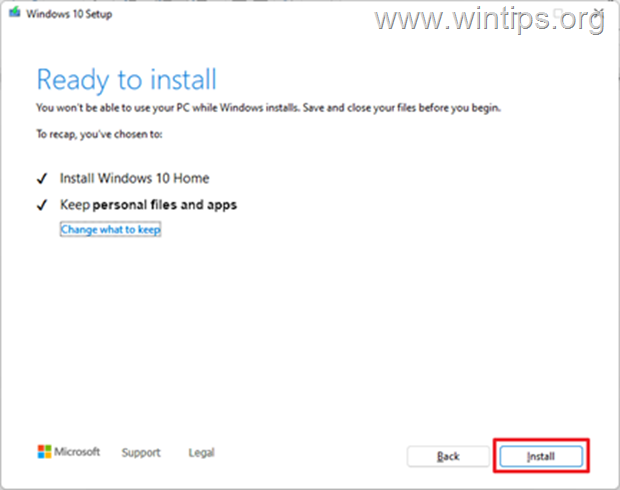 Aktualisieren Sie Windows 10 reparieren