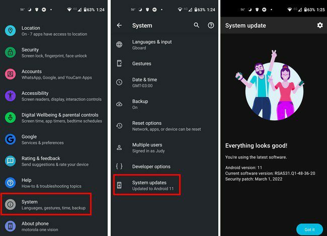 Verifique a atualização do sistema Android