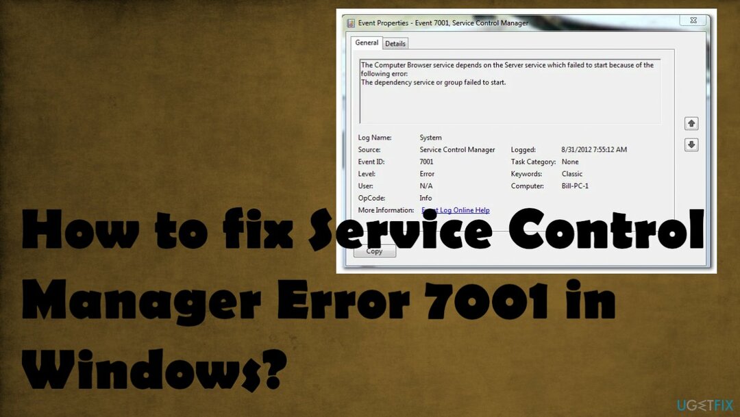 Chyba správce řízení služeb 7001 v systému Windows