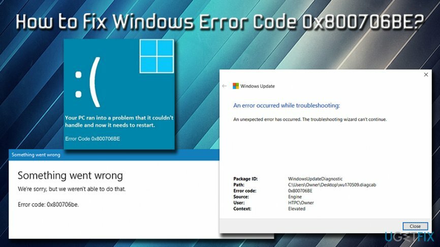 Kod pogreške sustava Windows 0x800706BE