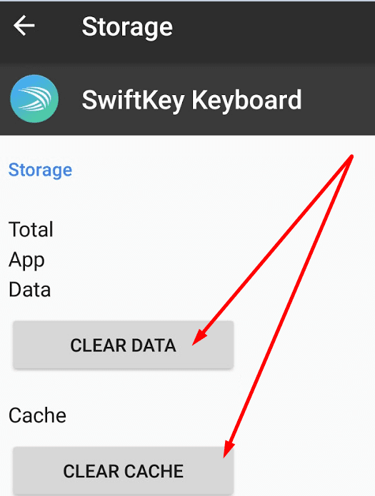 očisti predmemoriju i podatke microsoft swiftkey android