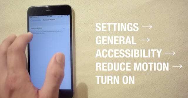 Reduser bevegelse for å øke ytelsen til iOS 10, trege iPhone- og batteriproblemer med iOS 10