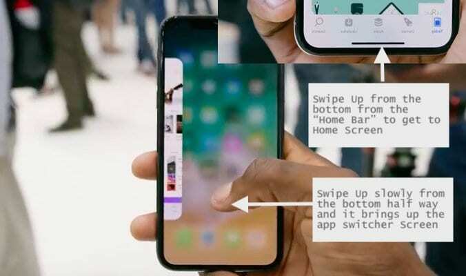 كيفية استخدام الإيماءات الجديدة على iPhone X.