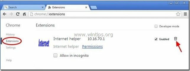 remove-internet-helper-แถบเครื่องมือ-chrome