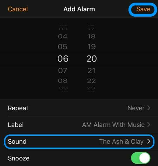 escolha uma música para um alarme do iPhone iOS 12