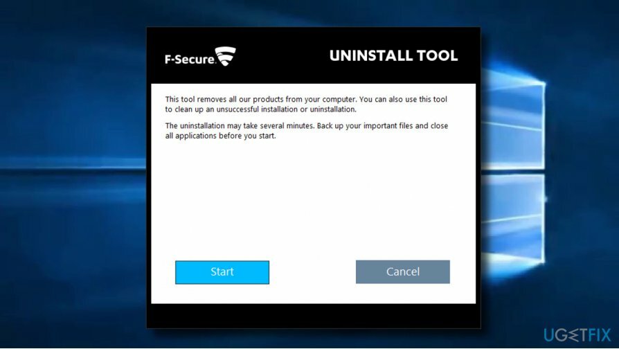 Utilizați F-Secure Uninstall Uitlity