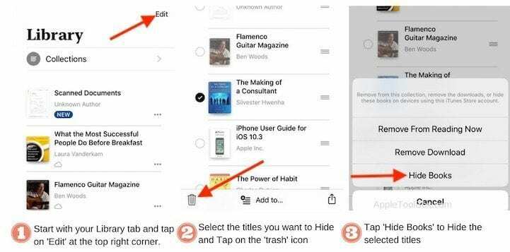 Come nascondere i libri in iOS 12