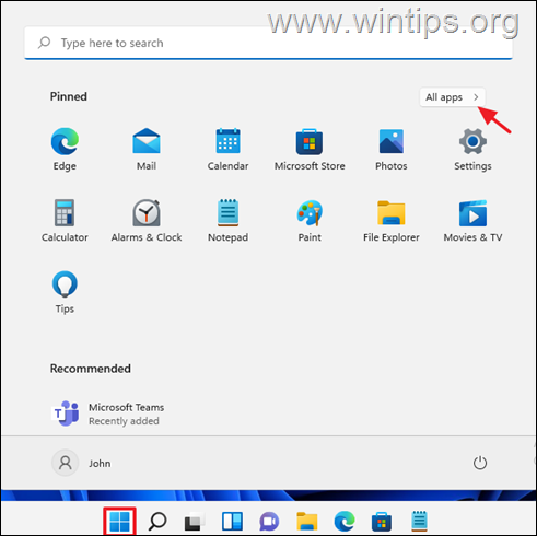 Alle Apps Windows 11