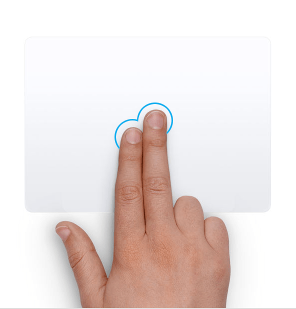 clic droit sur le trackpad Apple