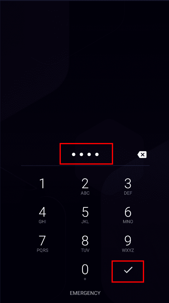 Google Find My Device Unlock باستخدام قفل الشاشة ، أدخل رقم التعريف الشخصي