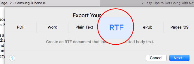Jak používat formát RTF na stránkách