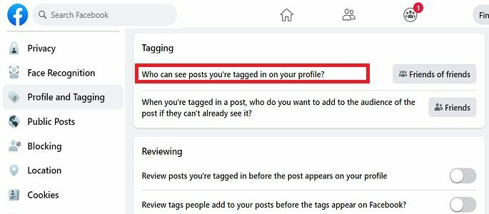 Facebook-tagging-privatlivsindstillinger