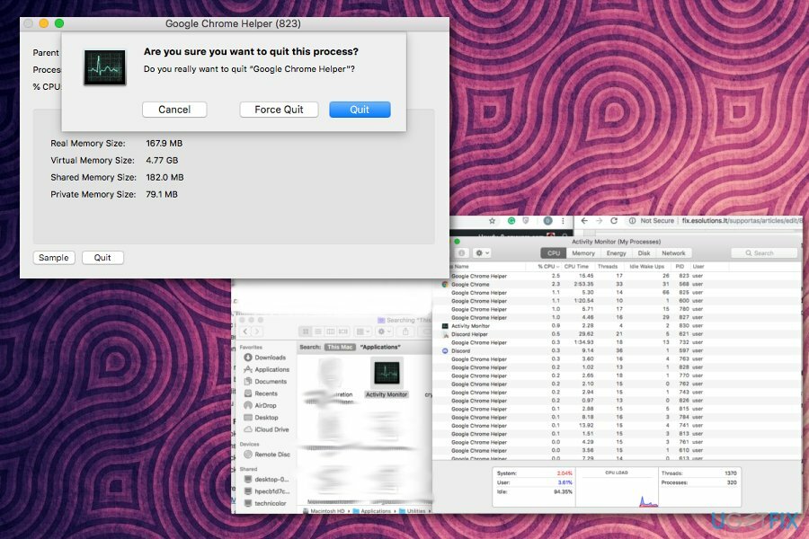  Temukan proses terkait XAMPP di Mac OS X