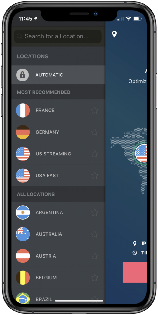 VPN iOS: această imagine arată SaferVPN, un serviciu VPN plătit de înaltă calitate.