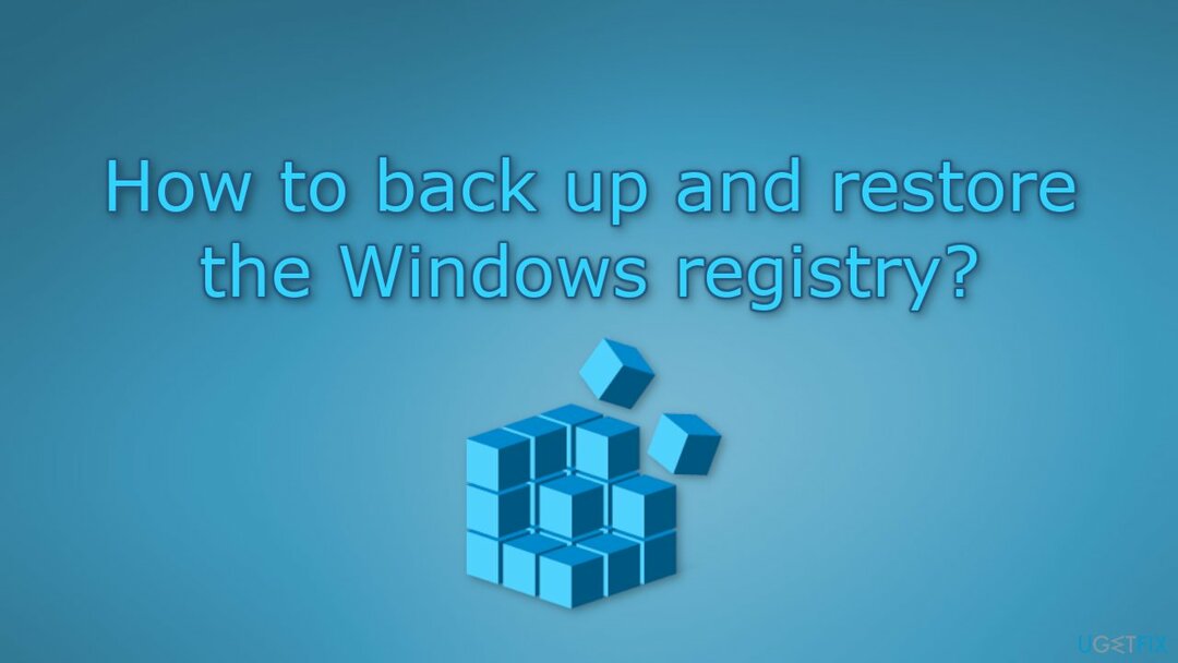 Windows 레지스트리를 백업 및 복원하는 방법
