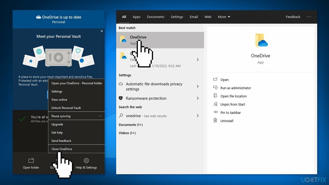 Restartējiet OneDrive