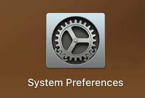 Snímek obrazovky ikony System Preferences z macOS