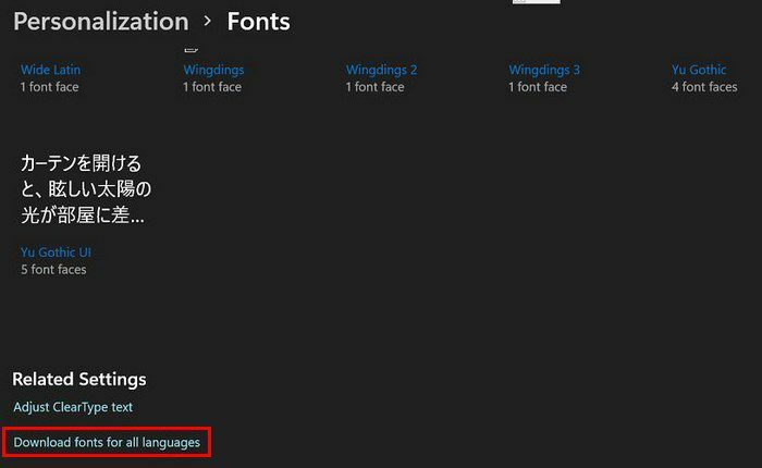 Unduh Font Windows 11