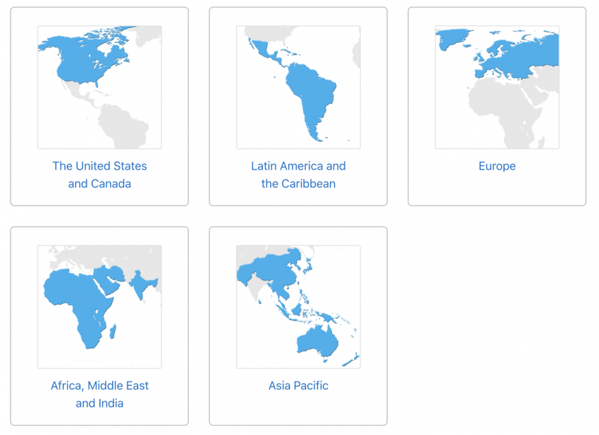 Apple-Unterstützung nach Region