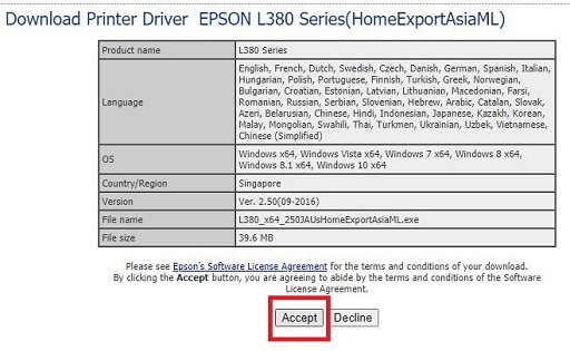 Pročitajte i prihvatite Epsonov licencni ugovor za softver