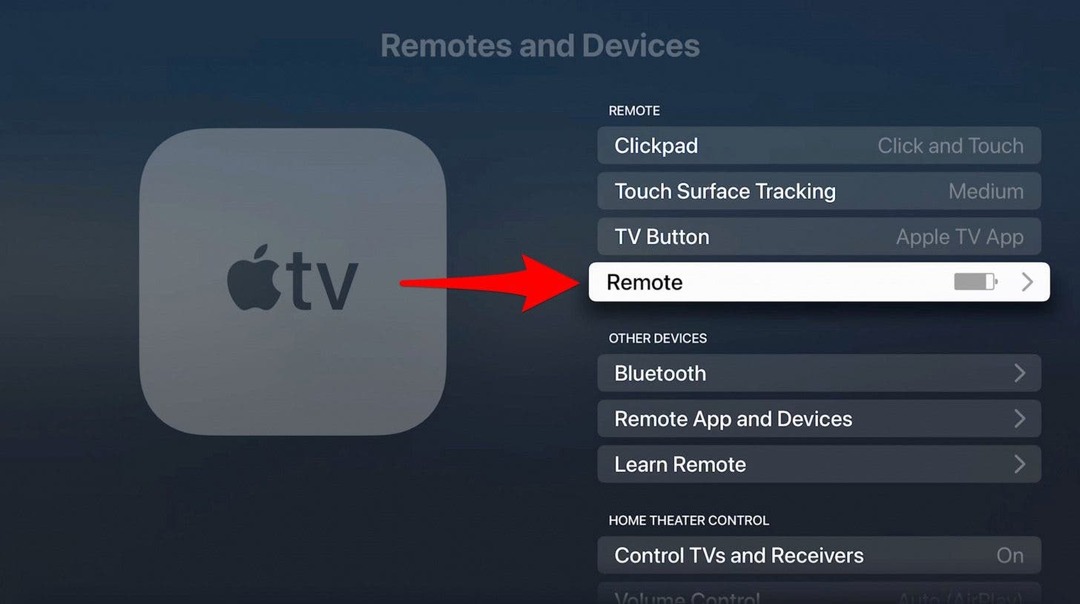 Sous Remote, vous pouvez voir à quel point la batterie est pleine.