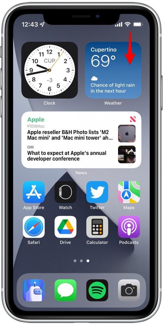 Sleep op je iPhone vanaf de rechterbovenhoek van je scherm naar beneden om het Control Center te openen.