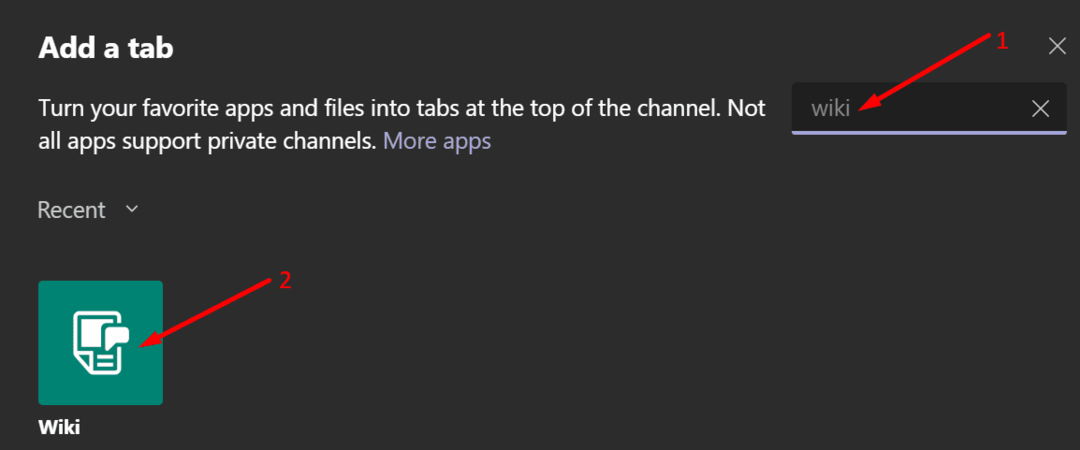 Wiki-Tab hinzufügen Microsoft Teams