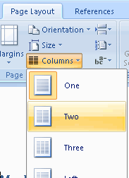 Word 2016 et 2013: diviser la page en colonnes