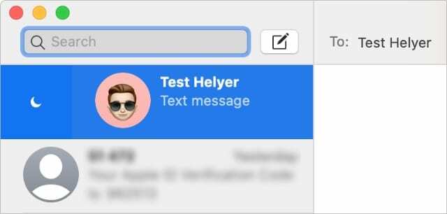 Måneikonet Forstyr ikke i appen Beskeder på Mac