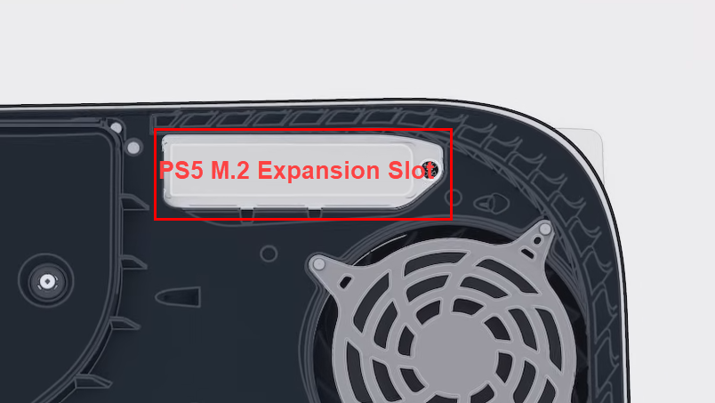 O slot de expansão PCIe 4.0 x4 para atualização de armazenamento PS5