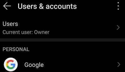 Android-пользователи и учетные записи