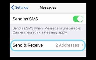 iMessage exibe o número de telefone errado, consertar