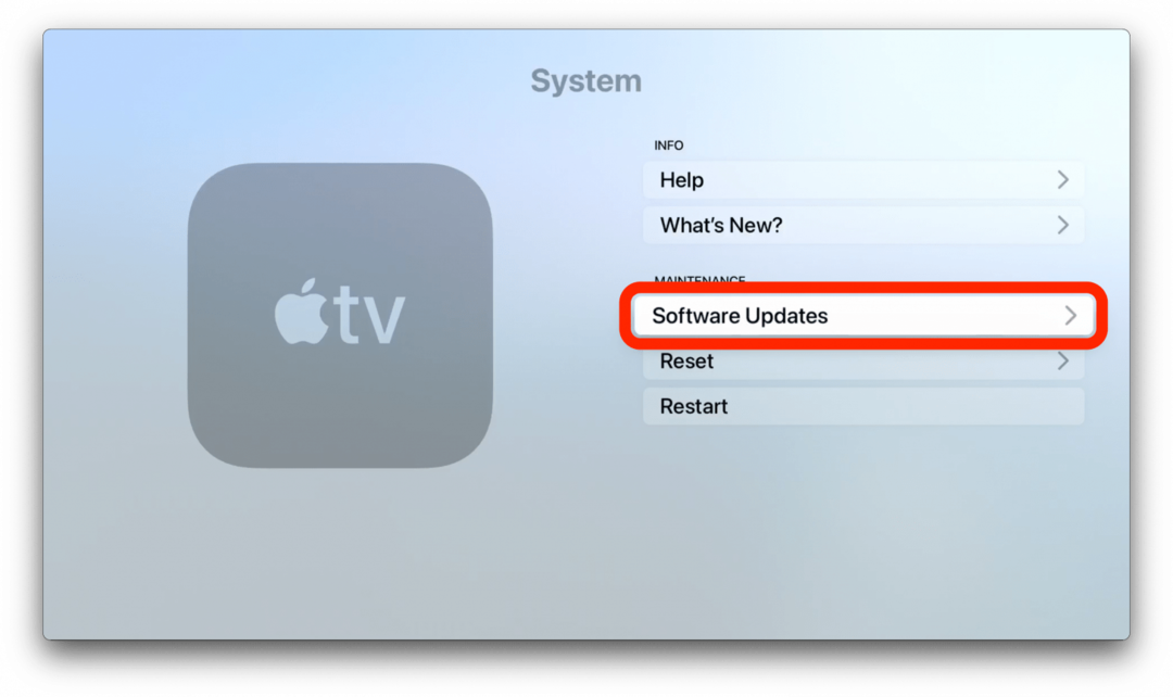 Actualización automática de Apple TV