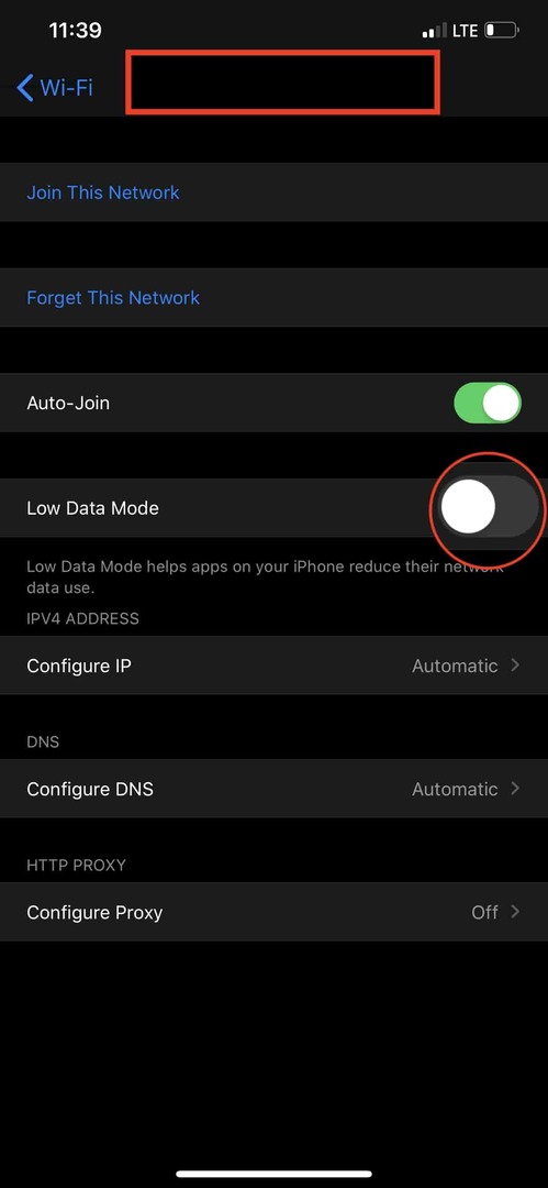 قم بتمكين وضع البيانات المنخفضة لشبكة wi-fi في iOS 13
